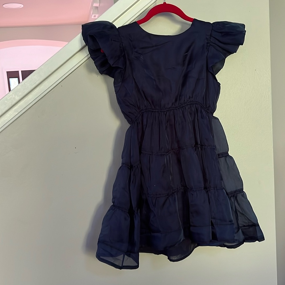 Bardot Junior Girls Oshin Organza Dress In Navy - Picture 5 of 13